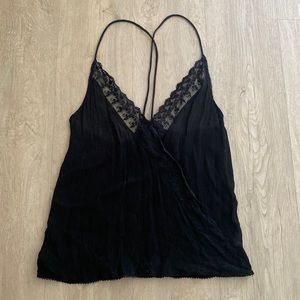 Free People Black Lace Tank Top